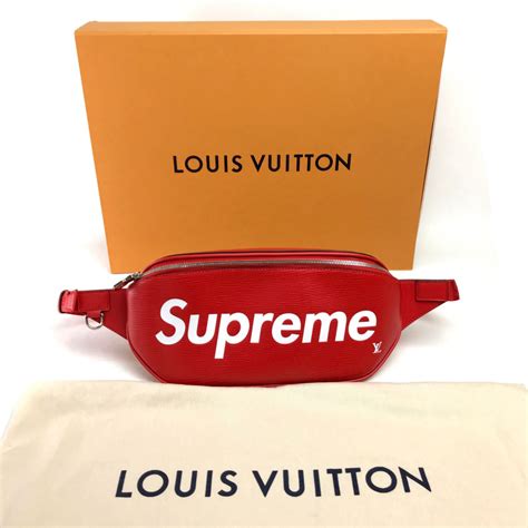 lv red white bum bag waist fanny packsupreme|louis vuitton supreme bumbag.